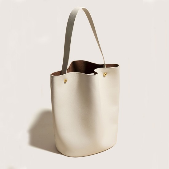 Leather tote bag bucket bag - Memoo.com